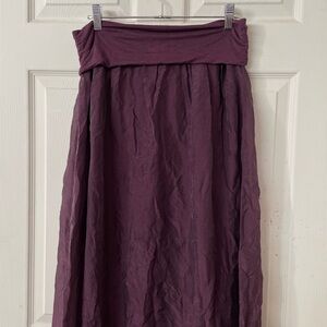 Meo Meli made in Italy plum silk fold over lagenlook maxi skirt